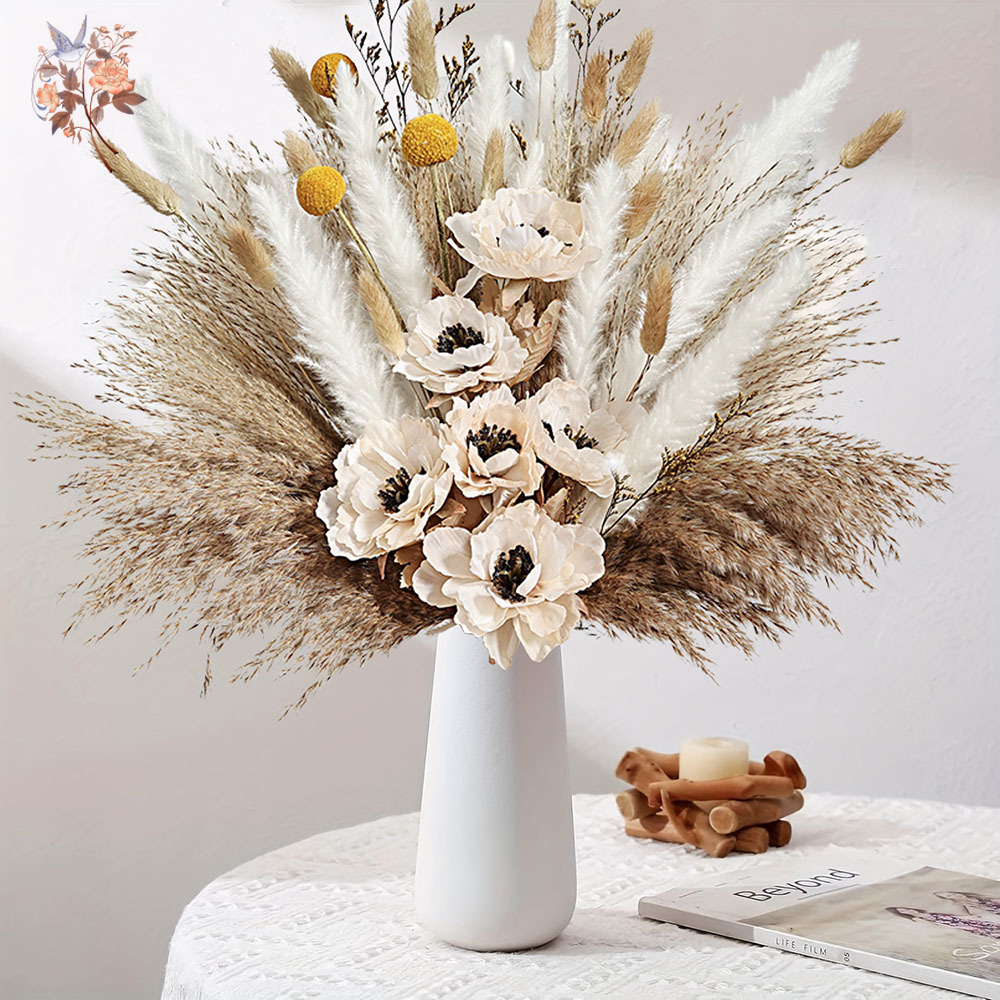 Pampas Grass Decor - 55 قطعة باقة الزهور الاصطناعية رقيق