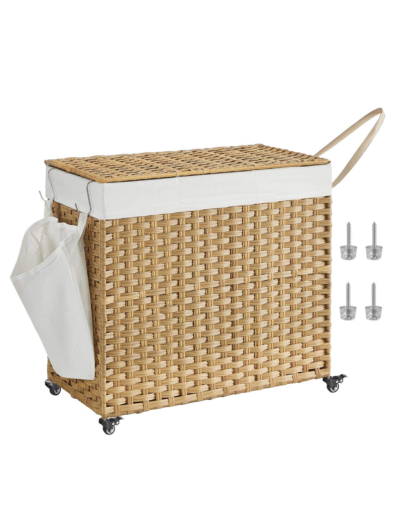 سلة غسيل بغطاء، سعة 42.3 جالون - مراجعة Rattan Plant Basket وسعره