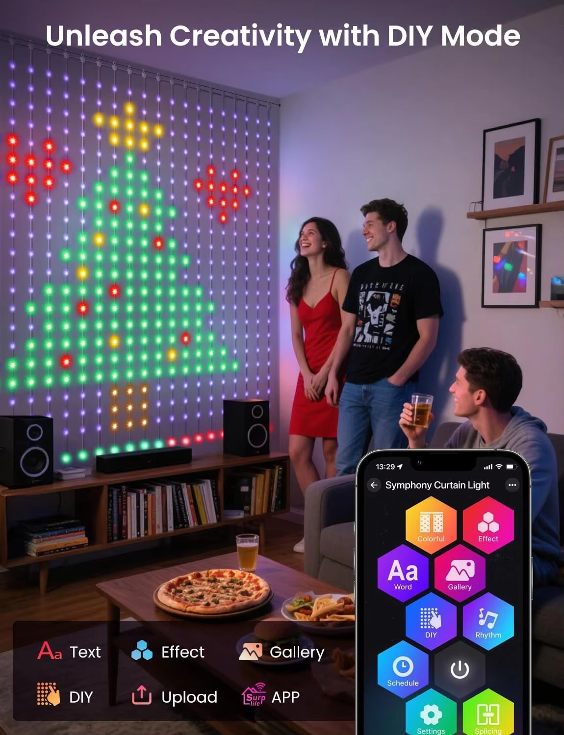 ستارة إضاءة USB بـ 400 مصباح L - مراجعة Home Decor Free App وسعره