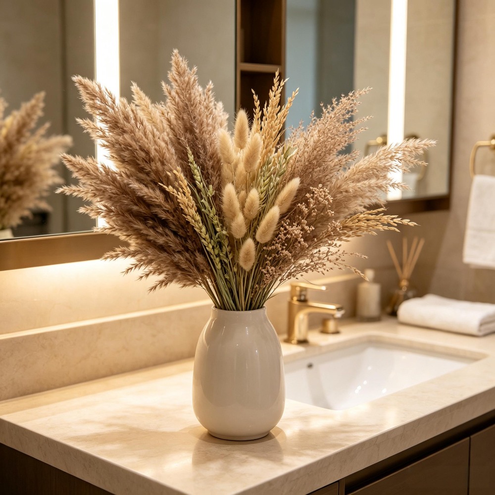 باقة زهور مجففة متنوعة، عشب ال - مراجعة Pampas Grass Decor وسعره