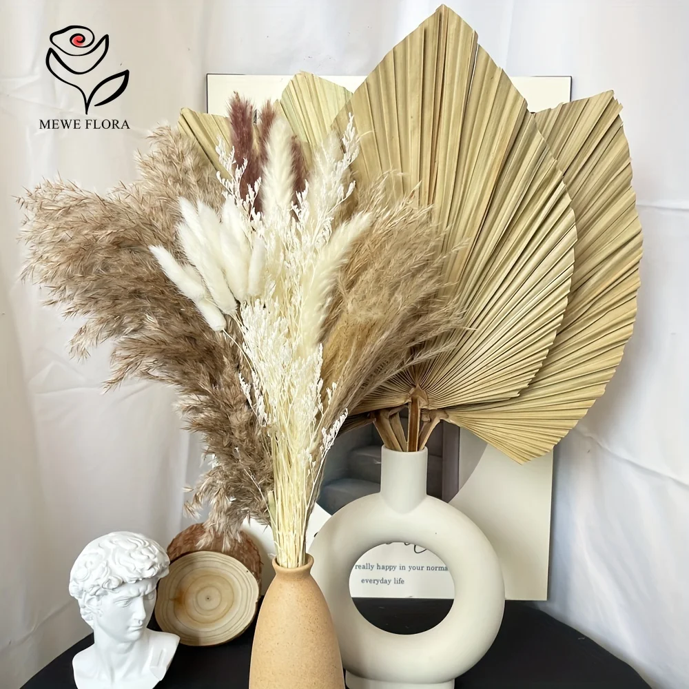 35 قطعة عشب بامباس الطبيعي بوه - مراجعة Pampas Grass Decor وسعره
