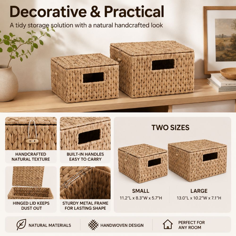 سلة تخزين مستطيلة من قش ورد ال - مراجعة Rattan Plant Basket وسعره