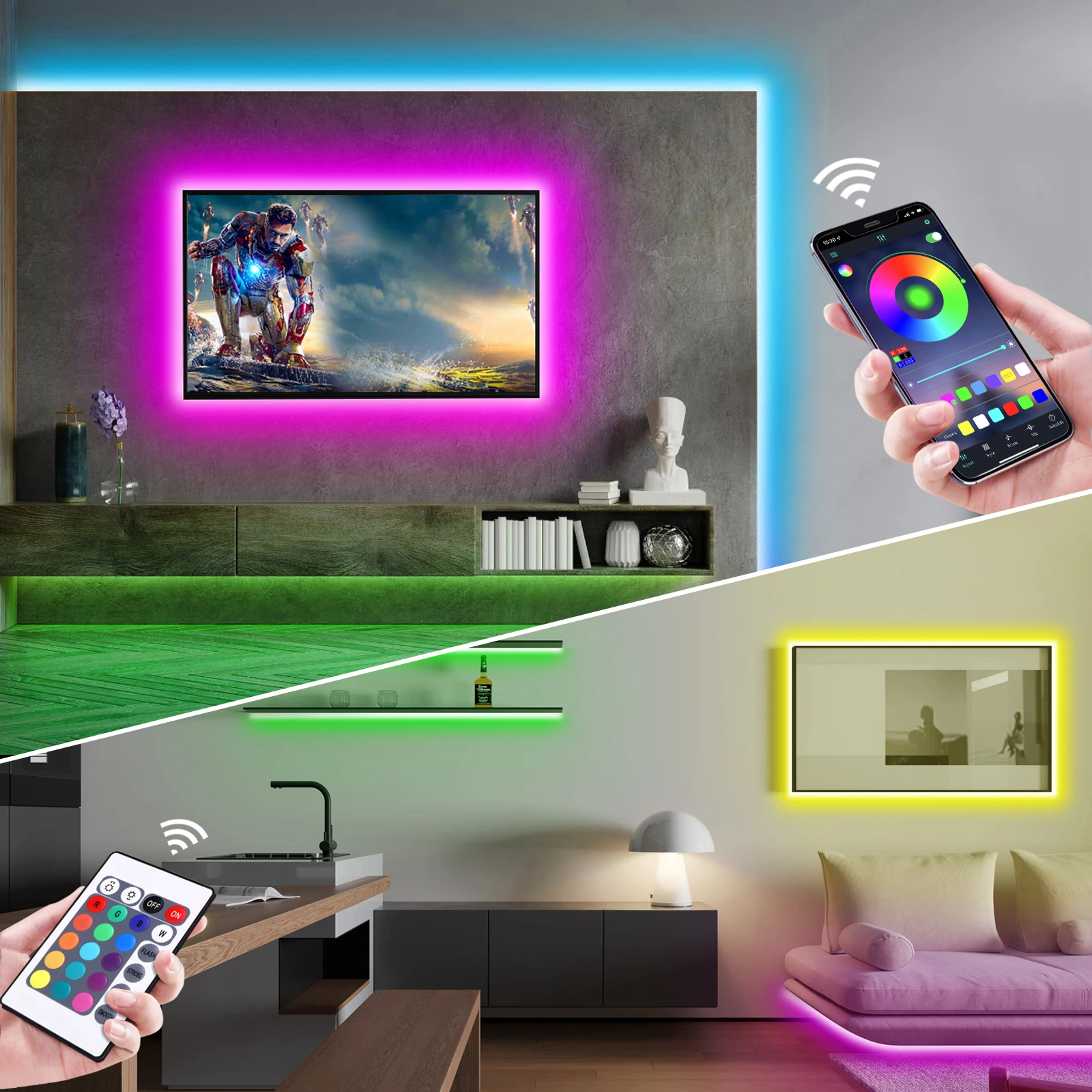 1-5 متر RGB LED شريط ضوء النيو - مراجعة Home Decor Free App وسعره