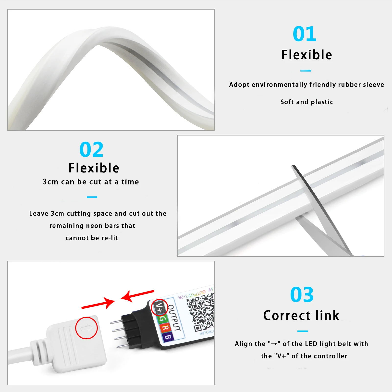 1-5 متر RGB LED شريط ضوء النيو - مراجعة Home Decor Free App وسعره